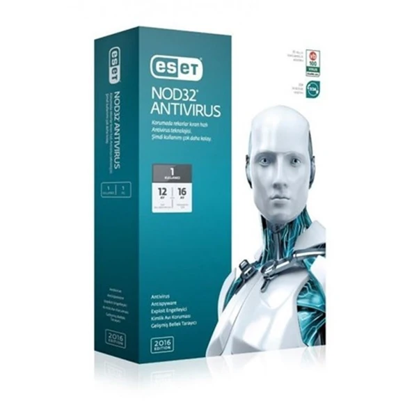 Eset Nod 32 Antıvırus 1 Kullanıcı V9 - 1 Yıl Kutu ürün görseli 1