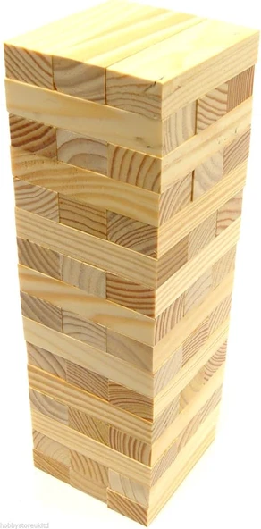 Juno 48 Parça Natural Jenga Tumbling Tower - Resim 3