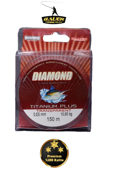 BAUER Diamond Power Titanium Plus Süper Kalite Misina 150 Metre Fluorocarbon ürün görseli 1