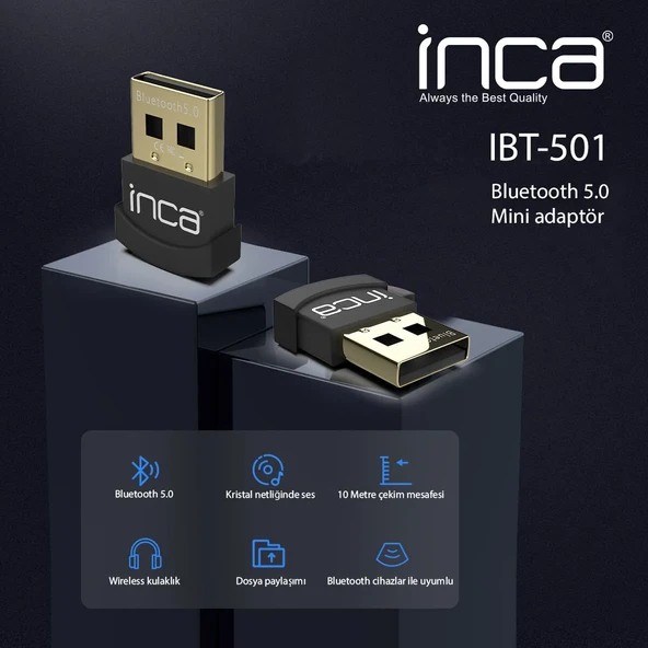 Inca Ibt-501 Bluetooth Mini Usb Dongle - Resim 3