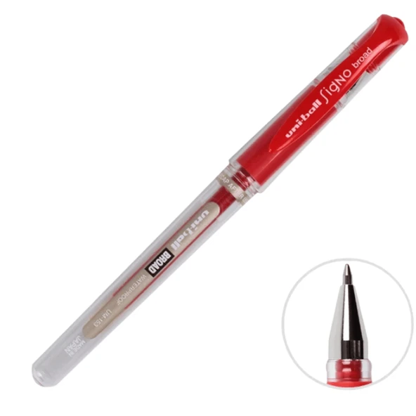 Uni-ball Kırmızı Roller Kalem Signo Broad Jel Bilye Uç İmza Kalemi 1.0 Mm | Um-153 ürün görseli 1