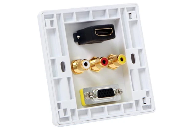 Hdmı(180) + Vga-2 + Av-2 Kanal Üst Priz SL-Prz10 ürün görseli 1