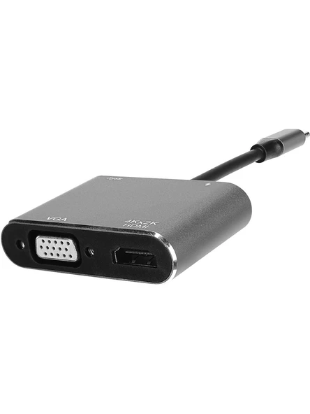 Hytech Hy-Usbc22 4 İn 1 Type C To, Pd+Hdmi+Vga+Usb3.0 Çevirici Hub Adaptör ürün görseli 1