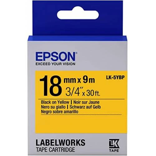 Lk-5Ybp Pastel Sarı Üzeri Siyah 18Mm 9Metre Etiket ürün görseli 1