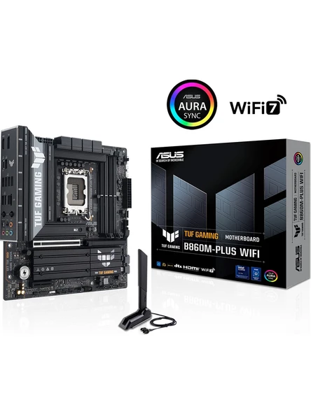 Asus Tuf Gaming B860M-Plus Wifi 8800Mhz Oc Ddr5 Soket 1851 M.2 Usb4 Hdmi Dp Matx Anakart ürün görseli 1