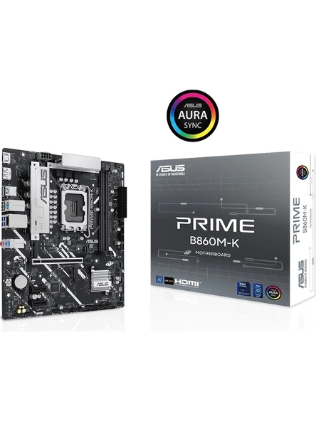 Asus Prıme B860M-K-İntel B860 Soket 1851 Ddr5 8800+(Oc)Mhz Matx Gaming (Oyuncu) Anakart ürün görseli 1