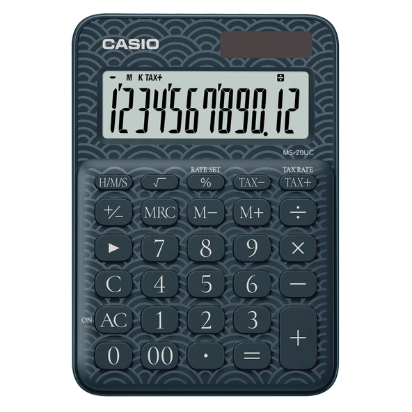 Casio Ms-20Uc-Jbu 12 Hane Lacivert Desenli Masa Üstü Hesap Makinesi ürün görseli 1