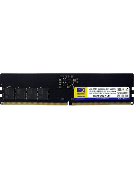 Twinmos Tmd516Gb5600U46Wo 16 Gb Ddr5 5600 Mhz Cl46 Masaüstü Bellek ürün görseli 1