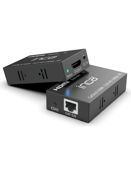 Inca İex-60 Cat5E-Cat6 60Mt Full Hd 1080P 3D Hdmi Extender (Bant Hızı 1.65Gbps) ürün görseli 1