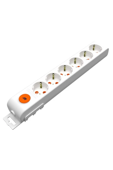 Ri-Tech 6 Lı Anahtarlı 2Usb Klemensli Topraklı Grup Priz ürün görseli 1