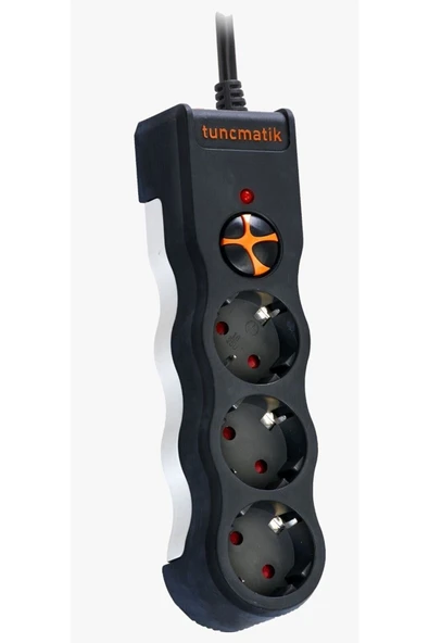 Tunçmatik Tsk19010 3Li Enerji Koruma Powersurge Siyah 1050 Joule Priz ürün görseli 1