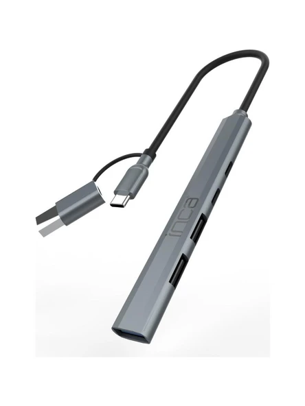 Inca İutp-06Tx 5İn1 Usb 3.0 + 2Xusb 2.0+Type-C+Pd 100W Usb+Type-C Çoklayıcı 3.0 İle 5 Gbps ürün görseli 1