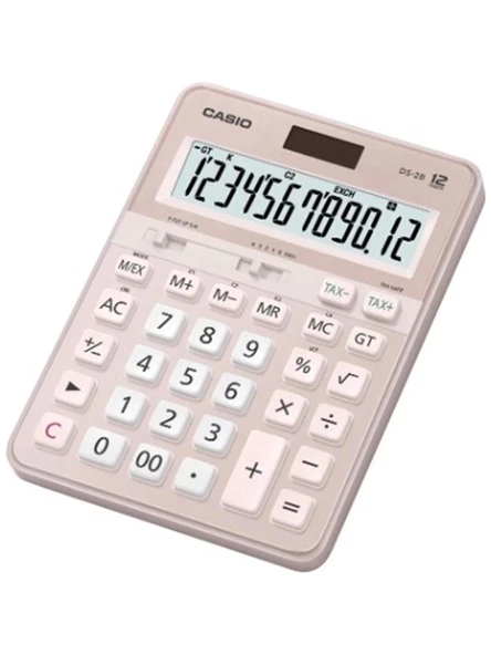 Casio Ds-2B-Pk Pembe Profesyonel 12 Hane Masa Üstü Hesap Makinesi ürün görseli 1