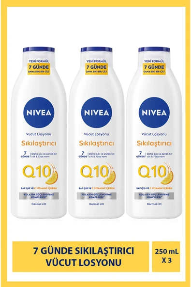 Q10 7 Günde Sıkılaştırıcı Vücut Losyonu 250ml,C Vitamini, Nemlendirici, Esnek Ve Elastik Cilt X3Adet ürün görseli 1