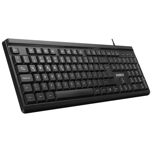 Everest Kb-741Q Siyah-Gri Usb 2 Metre Bakır Kablolu Usb Q Klavye ürün görseli 1