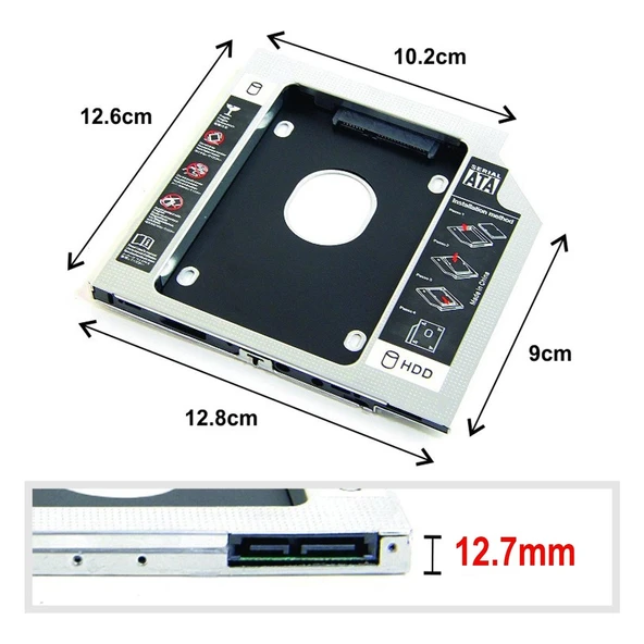 Cl-127Hc 12.7 Mm Notebook Ssd Hdd Yuvası - Resim 2