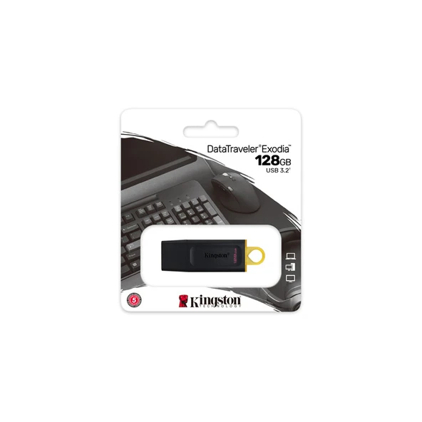 Dtx-128Gb 128Gb Usb3.2 Gen1 Datatraveler Exodia (Black + Yellow) Flash Bellek ürün görseli 1