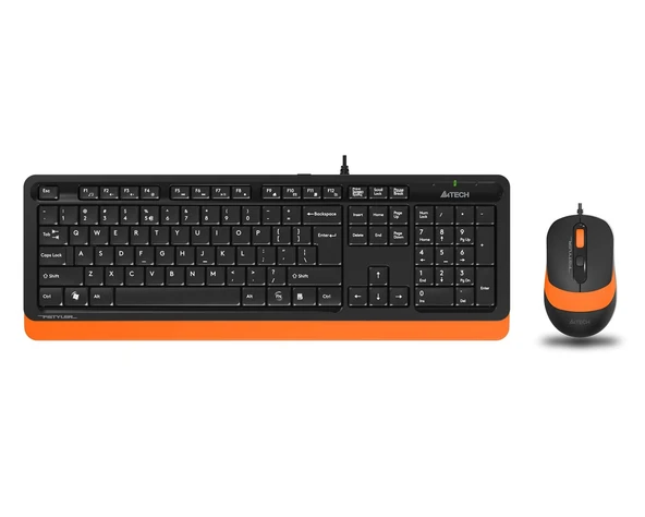 Q TR Usb Multimedia Kablolu Klavye Mouse Seti Turuncu F1010 ürün görseli 1