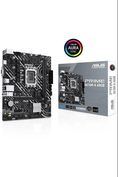 Prime H610M-K D4 Argb 3200Mhz Ddr4 Soket 1700 M.2 Hdmı D-Sub Matx Intel Anakart ürün görseli 1
