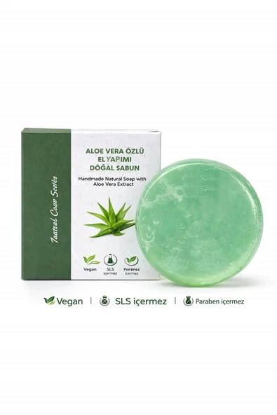 Aloe Vera Özlü El Yapımı Doğal Oval Sabun - 100 gr ürün görseli 1