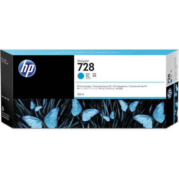 728 Cyan Mavi 130Ml Plotter Kartuşu F9J67A ürün görseli 1
