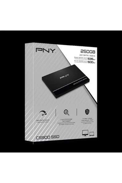 Pny 250Gb Cs900 535-500Mb-S 2,5" Sata3 Ssd (Ssd7Cs900-250-Rb) Ssd Harddisk ürün görseli 1