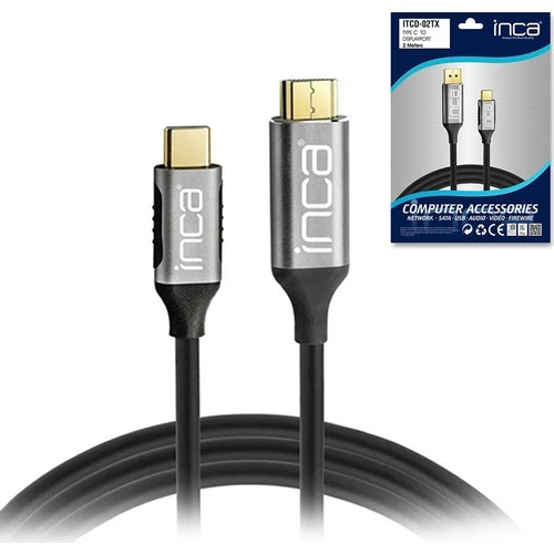 Type-C To Display Port Altın Uçlu 4K Kablo 2 Metre cd-02Tx ürün görseli 1