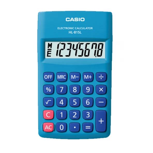 8 Hane Mavi Cep Tipi Hesap Makinesi HL-815L-BU ürün görseli 1