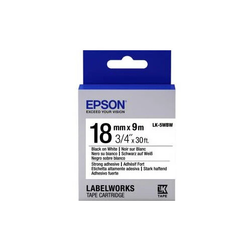 Lk-5Wbw Strong Siyah Üzeri Beyaz 18Mm 9Metre Etiket ürün görseli 1