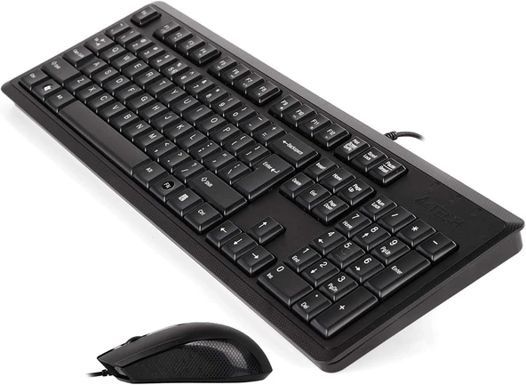 Q TR Usb Standart Klavye + Optik Kablolu Mouse Set Siyah KR-9276 ürün görseli 1