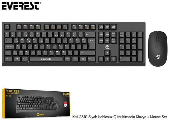 Km-2510 Siyah Kablosuz Q Multimedia Klavye + Mouse Set - Resim 4