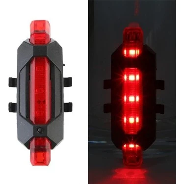 ŞARJLI BİSİKLET IŞIĞI LED ÇOK FONKSİYONLU USB GİRİŞLİ - KIRMIZI ürün görseli 1
