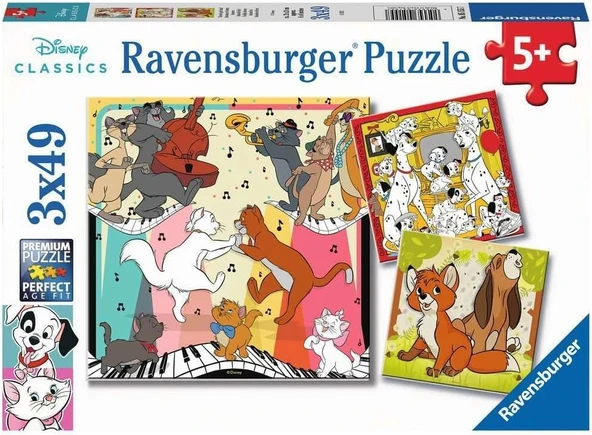 Ravensburger  Walt Disney Hayvanlar Puzzle  3 x 49 Parça ürün görseli 1