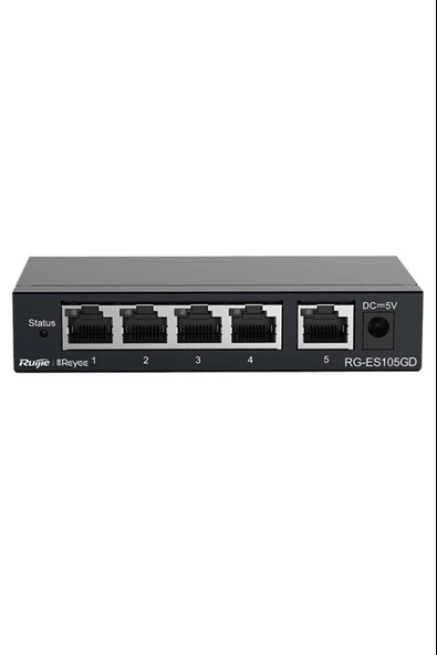 Reyee Rg-Es105Gd 5 Port 10-100-1000 Mbps Gbit Yönetilemez Switch Hub Çelik Kasa ürün görseli 1