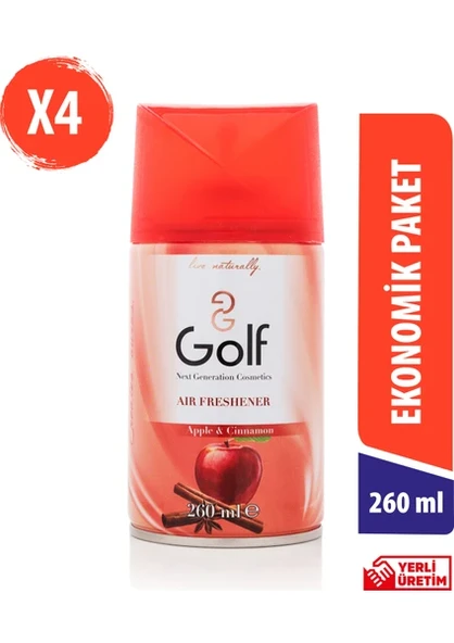 Golf Oda Kokusu Sprey 260 ml 4'lü - Elma&Tarçın ürün görseli 1