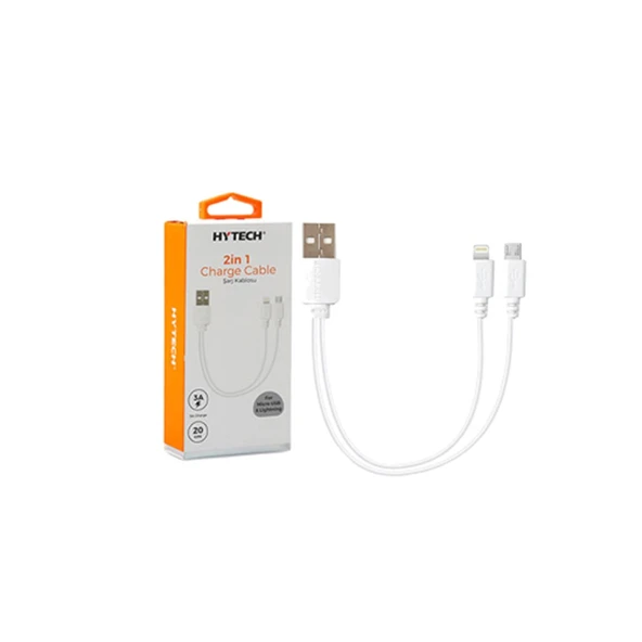 Hy-X114 2İn1 20Cm 3A Usb Lightning + Micro Kablo ürün görseli 1