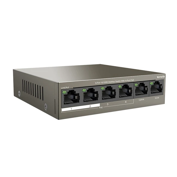 Tef1106P 6 Port 4 Port Poe+ 10-100 + 2 Port Sfp Switch Çelik Kasa Rack Mount ürün görseli 1