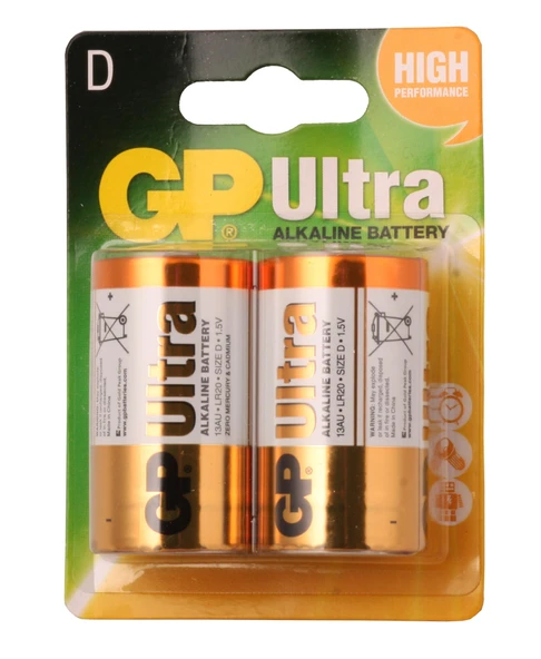Lr20 Büyük Boy Ultra Alkalin Pil 2 Li Paket Gp13Au-U2 D Boy ürün görseli 1