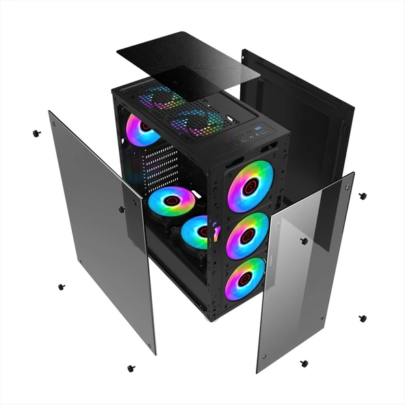 Nw Temperli Uzaktan Kumandalı Rgb Fan(Psu Yok) Atx Kasa 09-09-02 ürün görseli 1