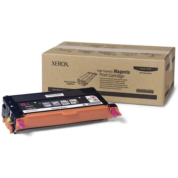 Phaser 6180-6180Mfp Yüksek Kapasite Magenta Kırmızı Toner 6.000 Sayfa 113R00724 ürün görseli 1