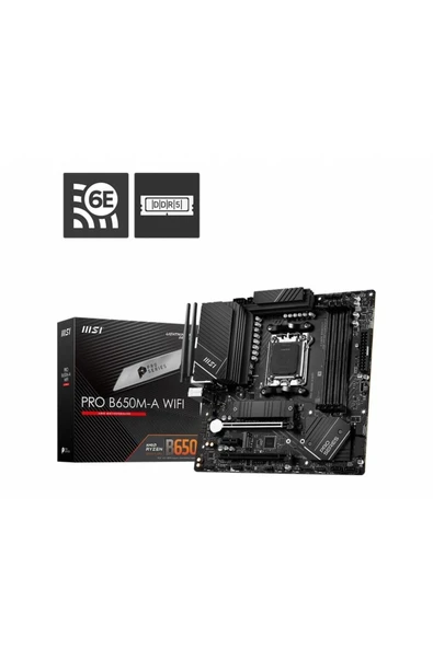 Mb Pro B650M-A Wifi Am5 Ddr5 6400Mhz(Oc) Hdmı Dp M.2 Usb3.2 2.5G Lan Wifi 6E Matx Amd Anakart ürün görseli 1