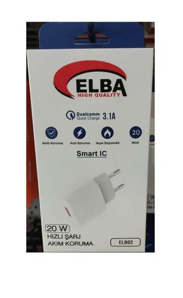 Elb03-20Usb Beyaz 20W Usb Şarj Kafası Qc4.0(Akıllı Koruma-Hızlı Şarj-Isıya Dayanıklı) ürün görseli 1