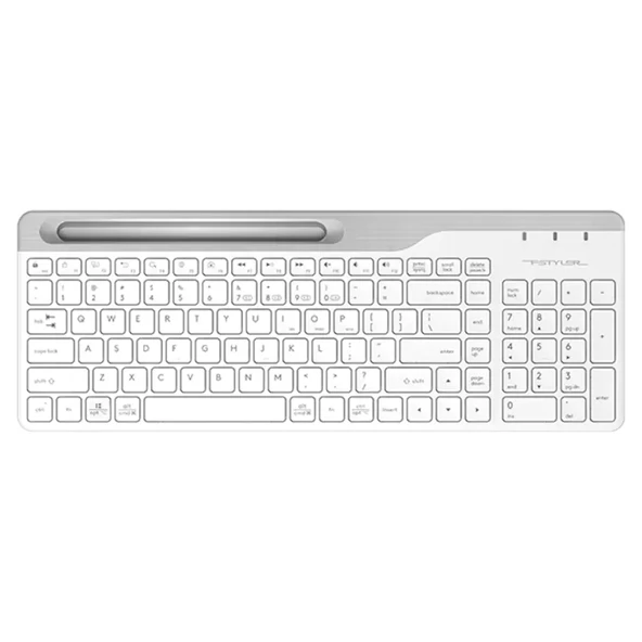 Beyaz Bluetooth + 2.4G Nano Fn Multimedya Kablosuz Klavye Fbk25 - Resim 2