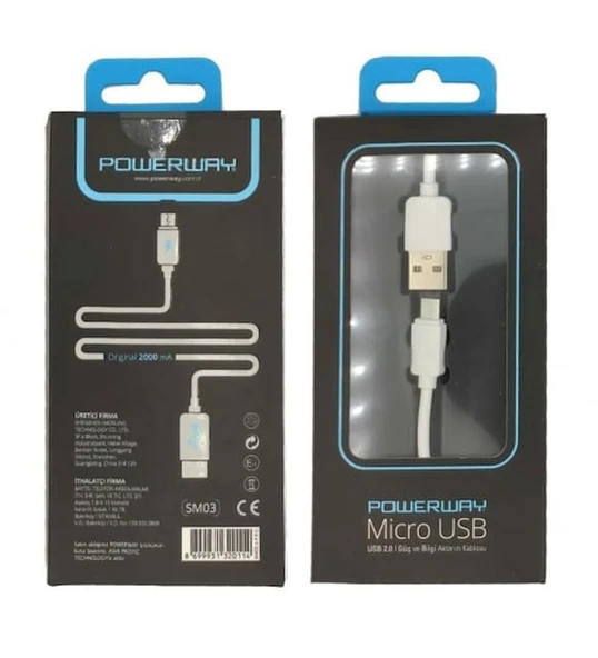 Sm03 2.A 1 Metre Usb Micro Şarj Kablosu Kutulu Usb 2.0 Hızlı Şarj ürün görseli 1