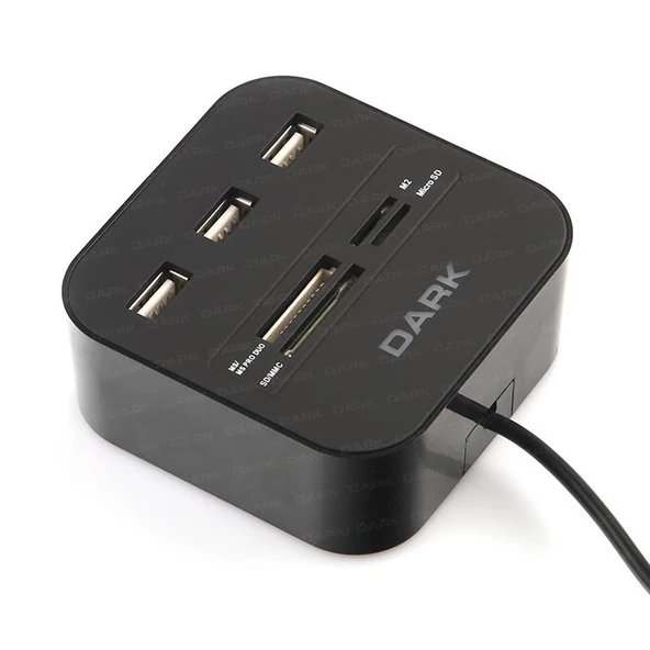 Usb Microsd-Sd-Mmc-M2-Ms Pro Duo Kart Okuyuculu Usb Çoklayıcı DK-AC-UCR202 ürün görseli 1