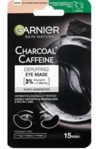 Skin Naturals Charcoal Caffeine Depuffing Eye Mask 5 g - Face Mask ürün görseli 1