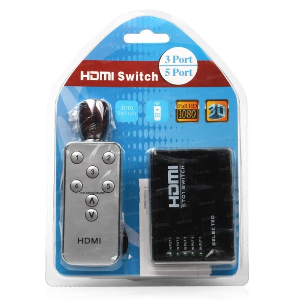 Full Hd 4 Giriş 1 Çıkışlı Uzaktan Kumandalı Hdmi Switch (Seçici) ürün görseli 1