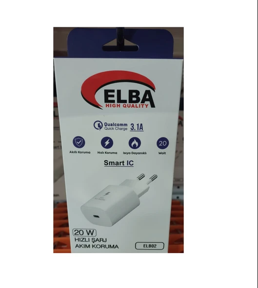 Elb02-20Wpd Beyaz 20W Usb-C Şarj Kafası Pd 3.0-Qc4.0 (Akıllı Koruma-Hızlı Şarj-Isıya Dayanıklı) ürün görseli 1