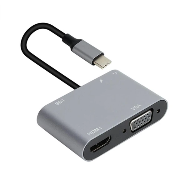 Cu4511 Type-C To Hdmi+Vga+Usb 3+3.5Mm Aux+ Type-C Çevirici ürün görseli 1