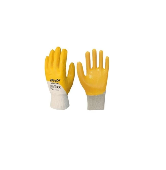 Pamuk Nitril Pmk Kn350 Flex 9 Beden Eldiven Paket Beyaz Sarı En388 2111X (12 Çift) ürün görseli 1